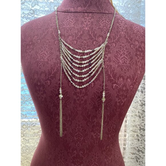 Anthropologie "Nakamol" layered fringe necklace - Picture 1 of 8